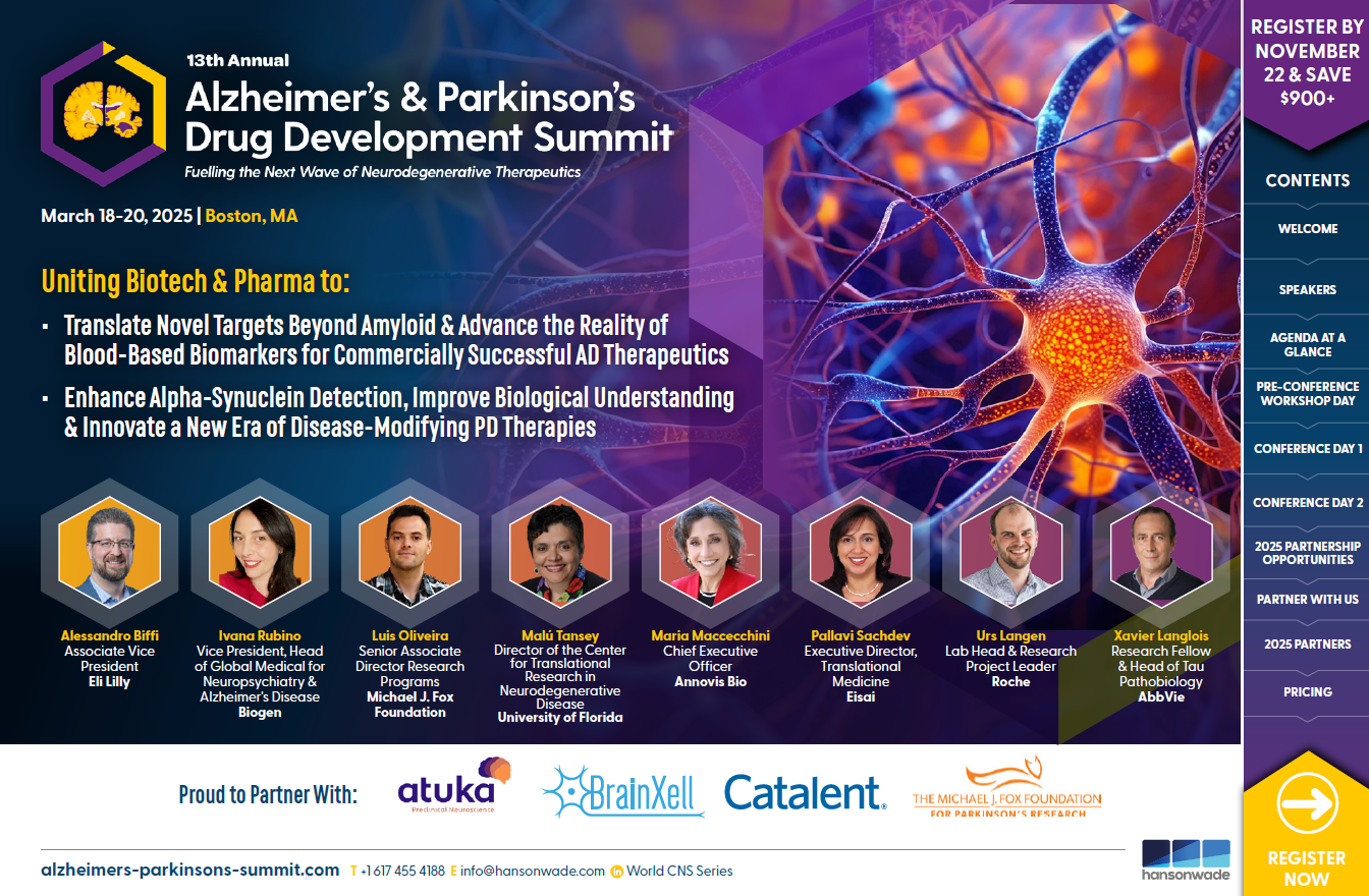 brochure cover ss - 13th Alzheimer's & Parkinson's Drug Development Summit